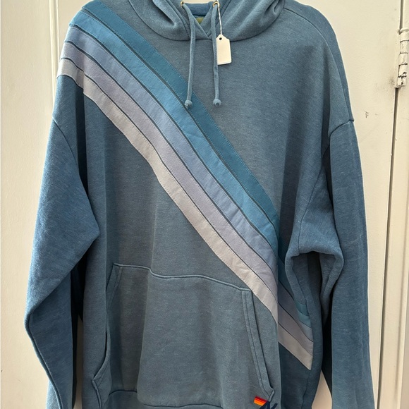 Aviator Nation Other - New Aviator Nation Wave Strip 4 Pullover Hoodie , Blue New With Tags - XL